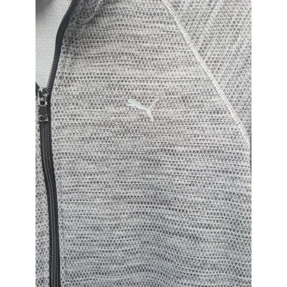 Puma Women's Gray Full Zip Track Jacket Sz Medium Mock neck Thumb Holes - Picture 2 of 9